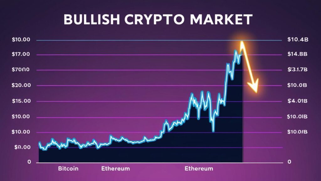 Image showing a crypto bull market 2025 graph showing Bitcoin and Ethereum price trends.